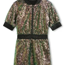 Платье мини с пайетками и логотипом Платье мини с пайетками и логотипом