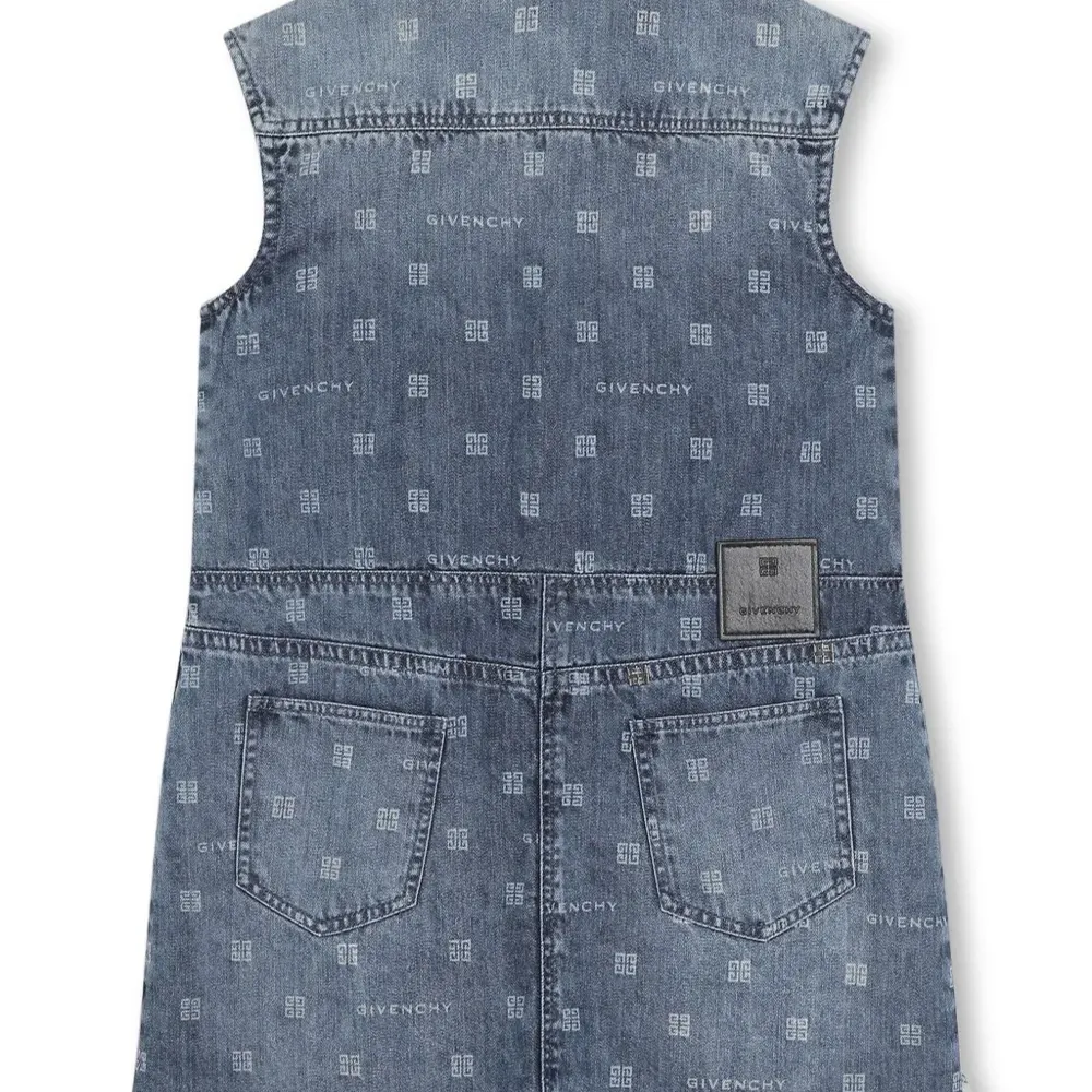 Джинсовое платье с узором 4G