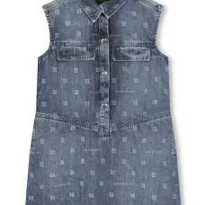Джинсовое платье с узором 4G