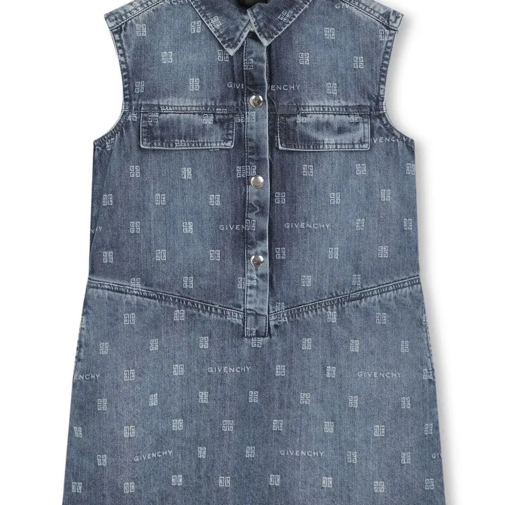 Джинсовое платье с узором 4G