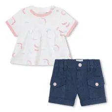 Комплект из топа и шортов из органического хлопка с вышитым логотипом