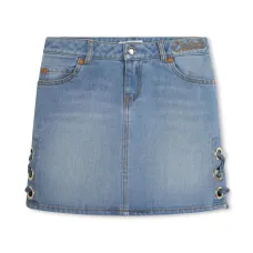 Джинсовая юбка с вышитым логотипом