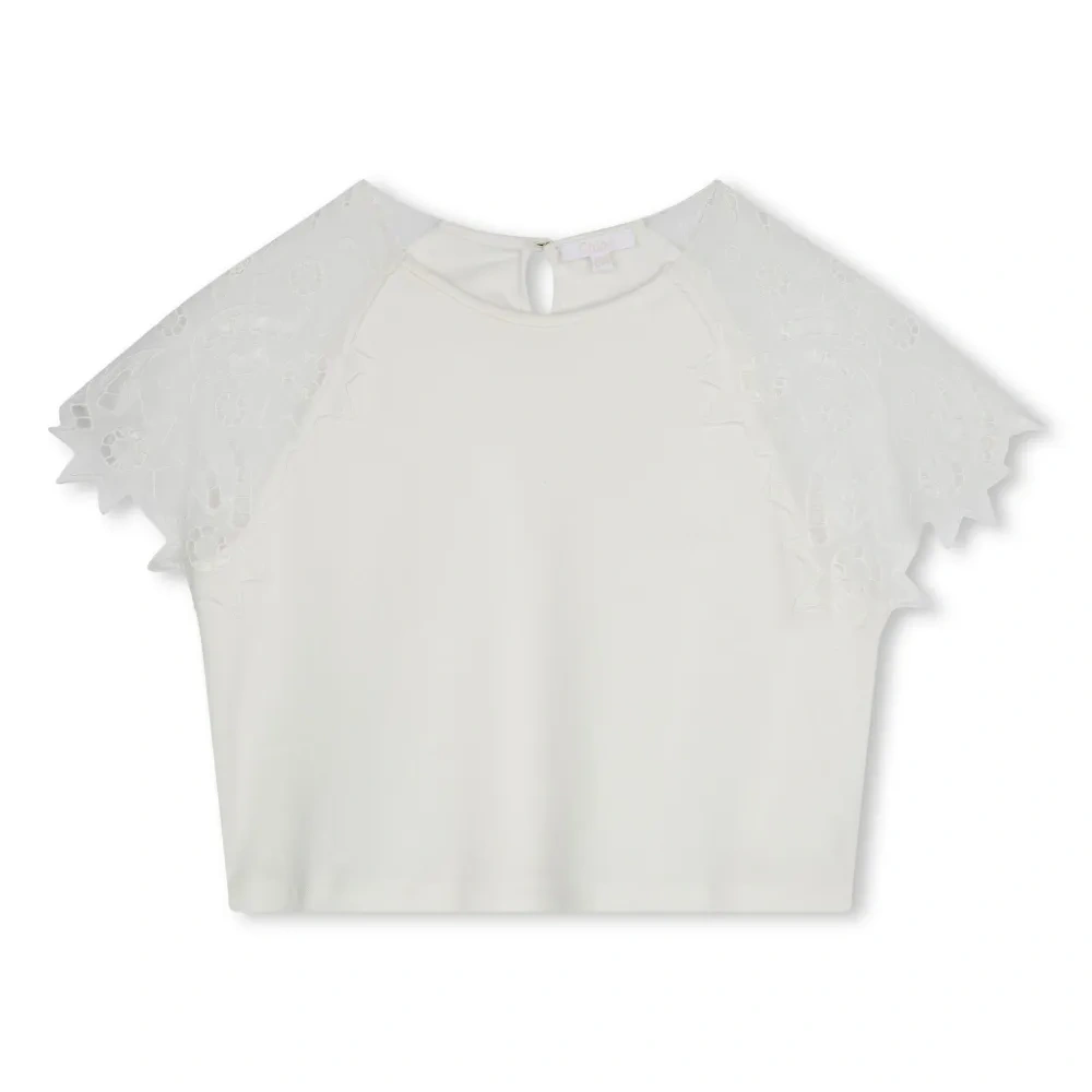 Футболка из органического хлопка с кружевом