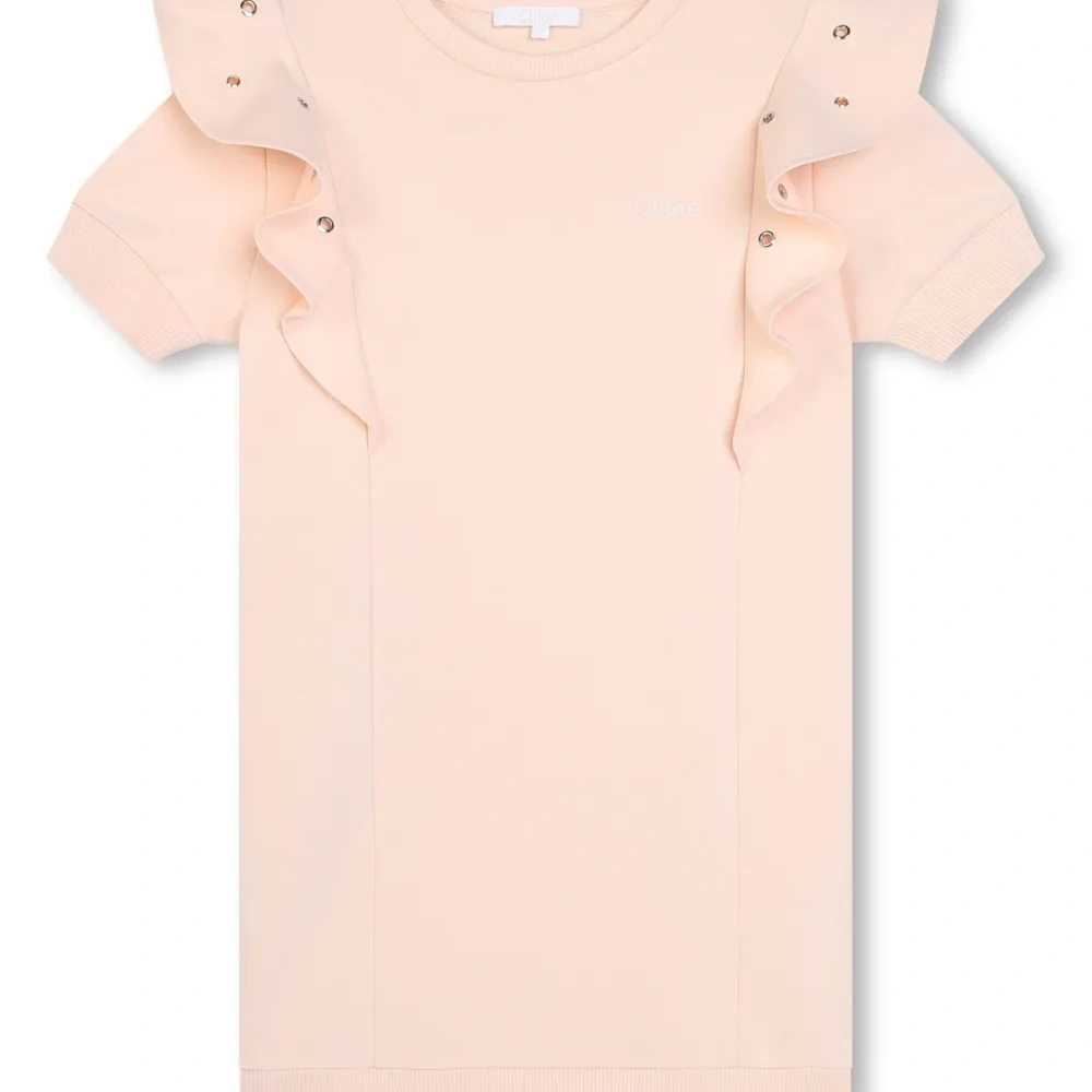 Платье с вышитым логотипом