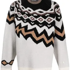 Шерстяной джемпер вязки интарсия