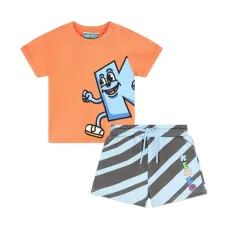 Комплект из футболки и шортов с принтом