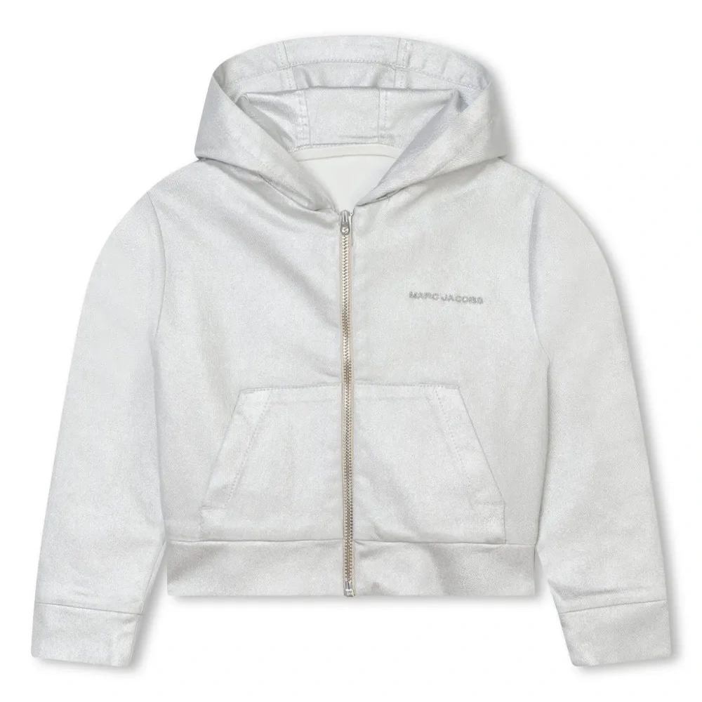 Джинсовое худи с эффектом металлик