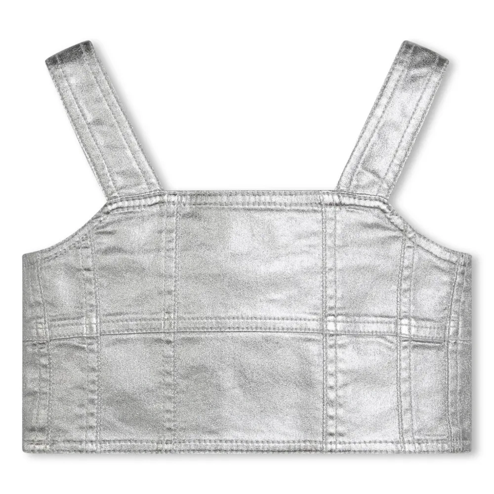 Укороченный топ с эффектом металлик