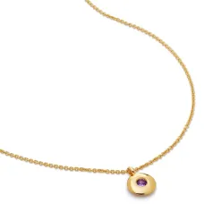 Колье Birthstone из переработанного золота с аметистом