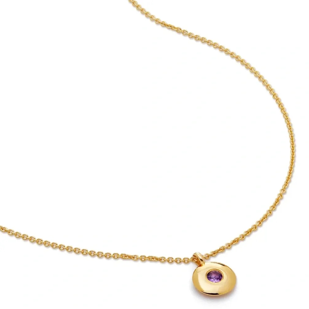 Колье Birthstone из переработанного золота с аметистом Колье Birthstone из переработанного золота с аметистом
