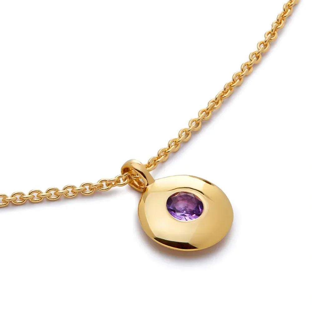 Колье Birthstone из переработанного золота с аметистом Колье Birthstone из переработанного золота с аметистом