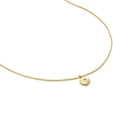 Колье Birthstone из переработанного золота с бриллиантом