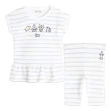 Комплект из платья и легинсов в полоску