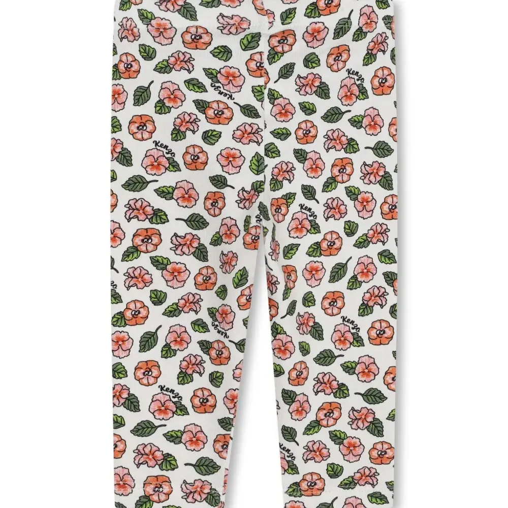 Легинсы с эластичным поясом и цветочным принтом