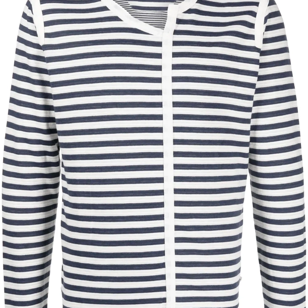 Полосатая футболка асимметричного кроя