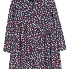 Платье со сборками и принтом