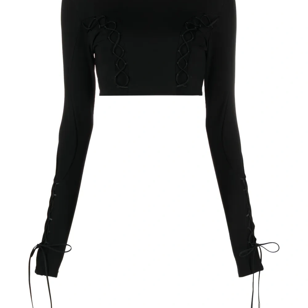 Укороченный топ со шнуровкой и логотипом