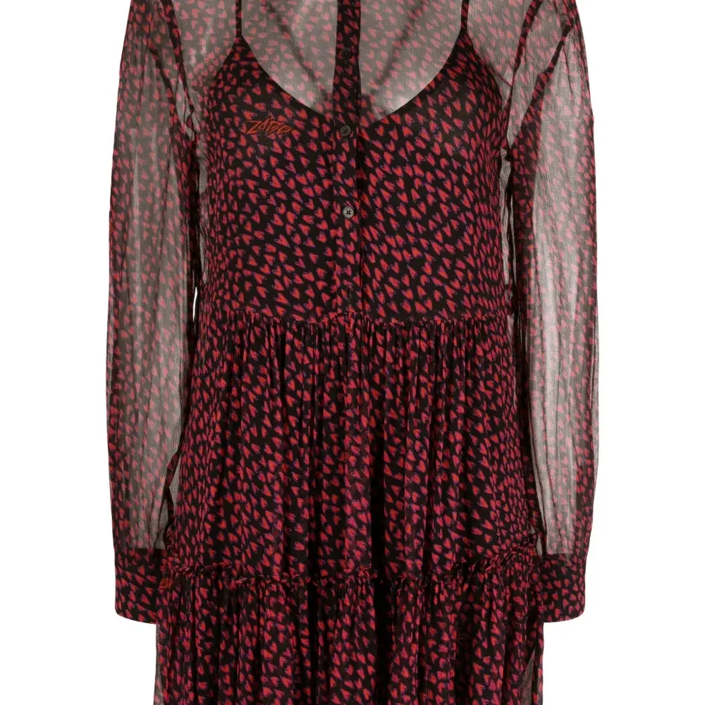 Креповое платье мини Razyele с узором Crush