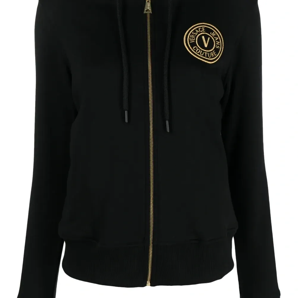 Худи на молнии с вышитым логотипом