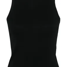 Топ в рубчик с вышитым логотипом