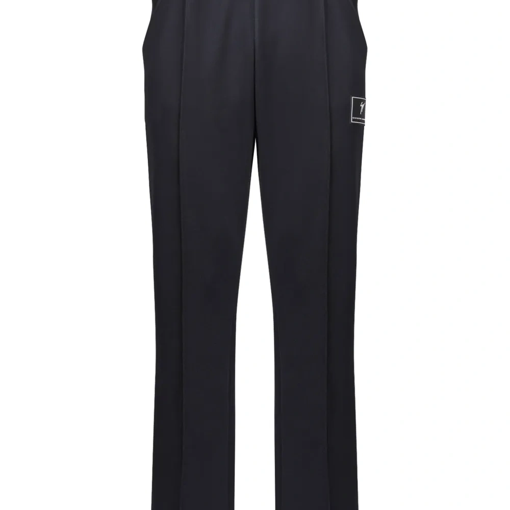 Logo-patch straight-leg track pants