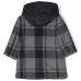 Plaid-check pattern layered coat