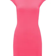 Платье мини с круглым вырезом и рукавами кап Платье мини с круглым вырезом и рукавами кап