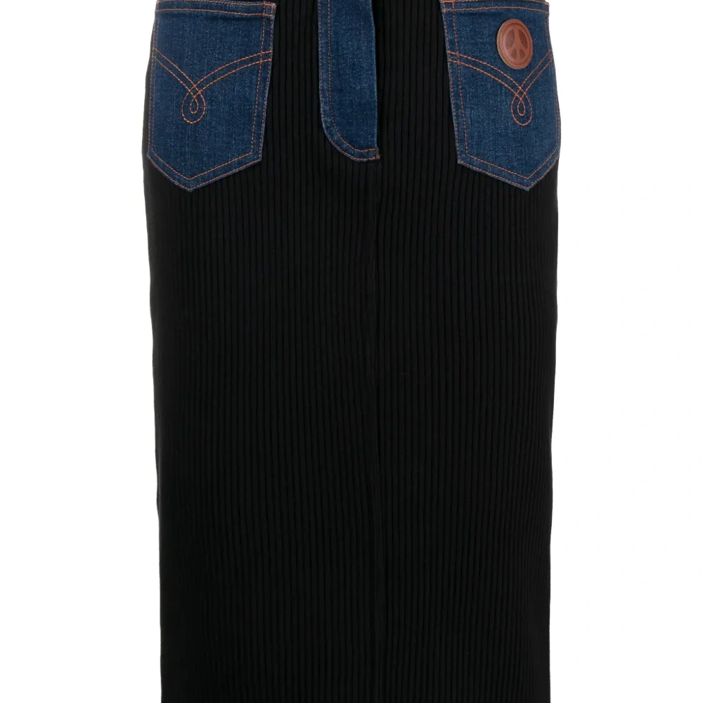 юбка-карандаш в рубчик с завышенной талией