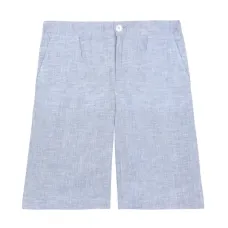 Льняные шорты-бермуды с нашивкой-логотипом Льняные шорты-бермуды с нашивкой-логотипом