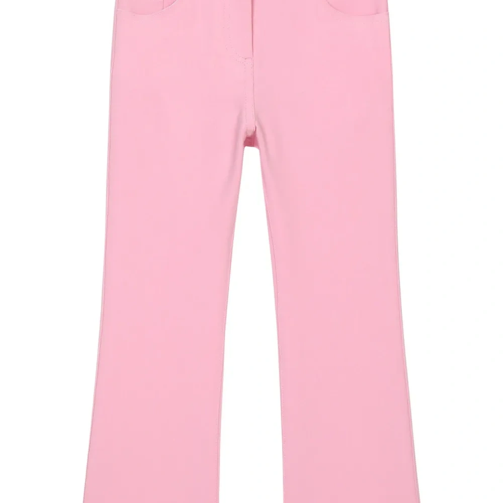 Расклешенные брюки с вышитым логотипом