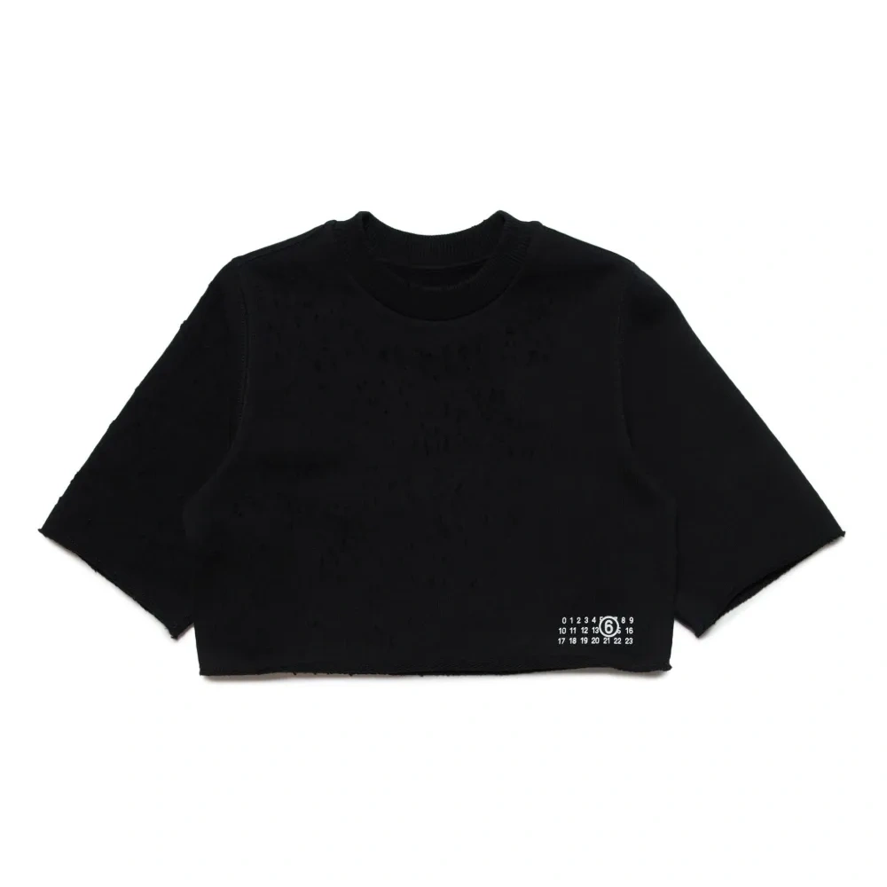 Укороченная толстовка с прорезями