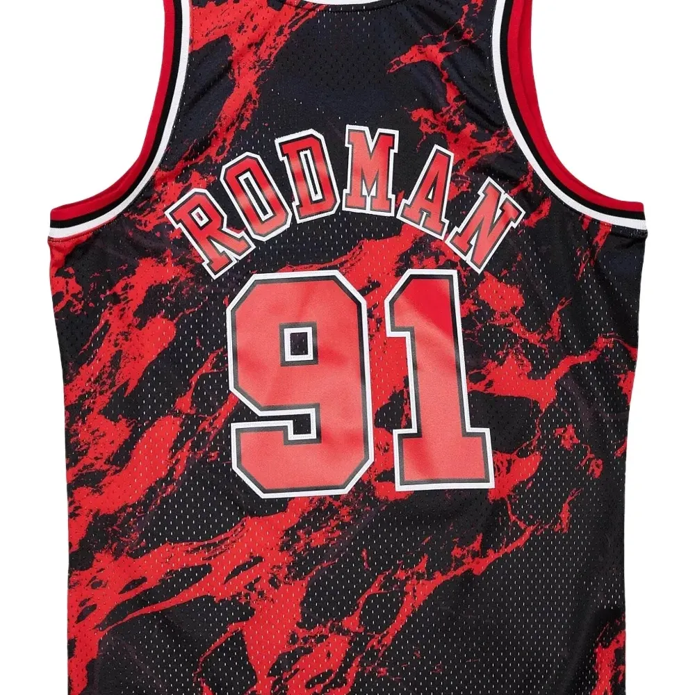 топ Chicago Bulls 1997 Dennis Rodman Team Marble Swingman из коллаборации с NBA