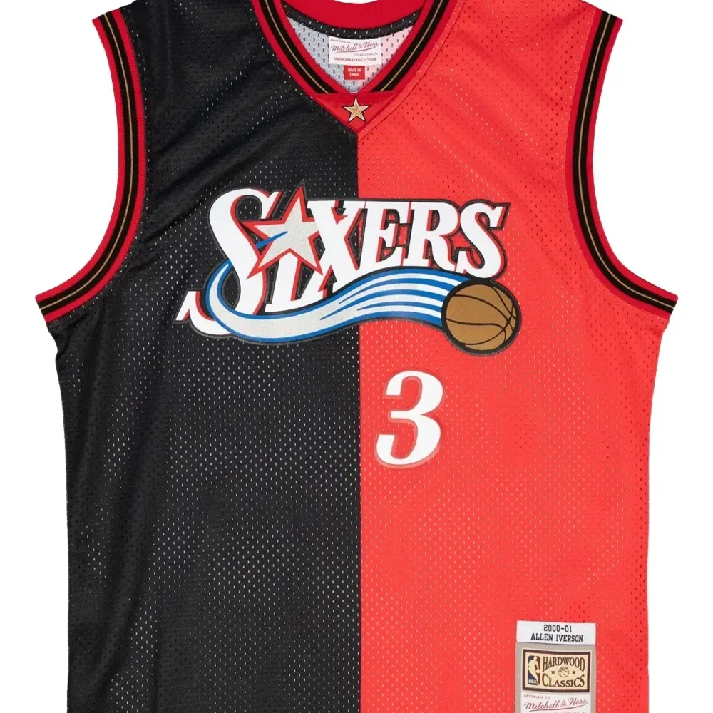 Топ Philadelphia 76ers 2000 Allen Iverson Split Swingman из коллаборации с NBA