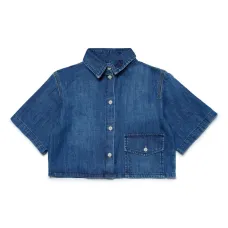 джинсовая рубашка с вышитым логотипом джинсовая рубашка с вышитым логотипом