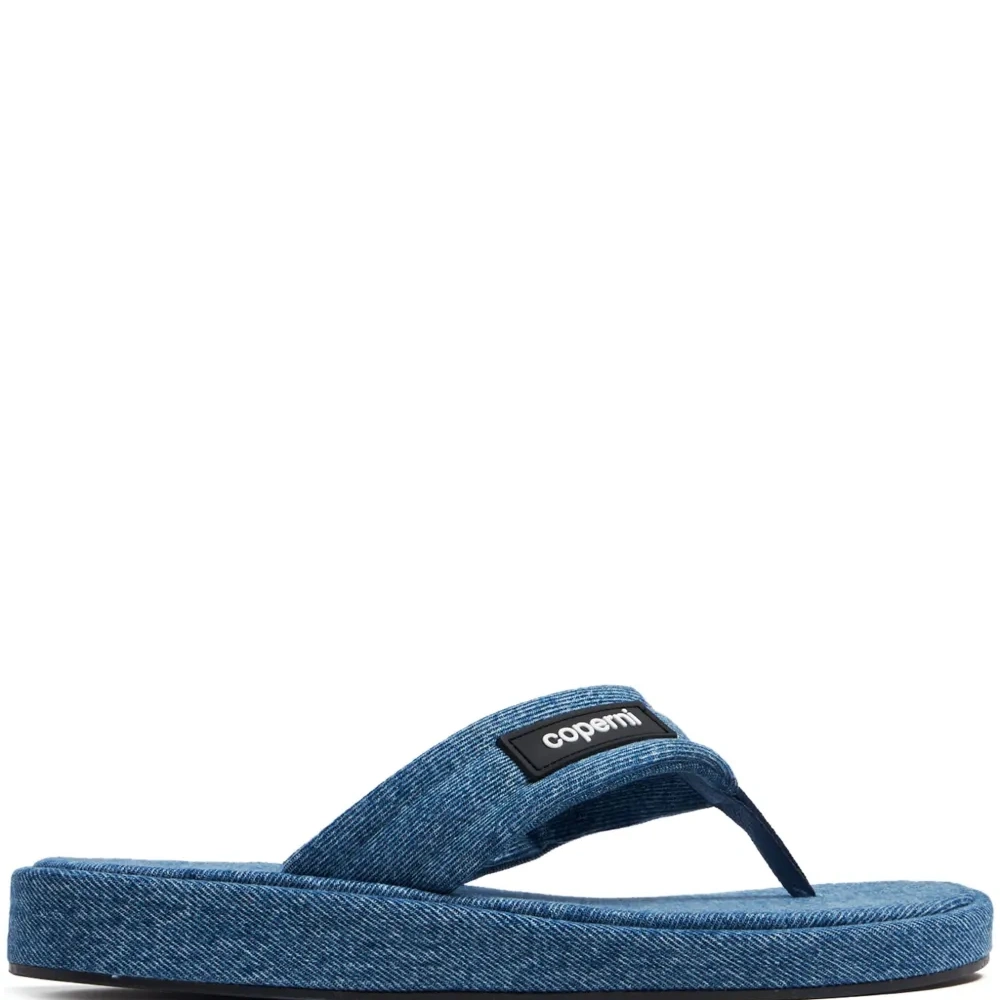 Джинсовые шлепанцы с логотипом