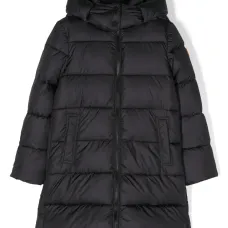 Стеганое пальто с капюшоном