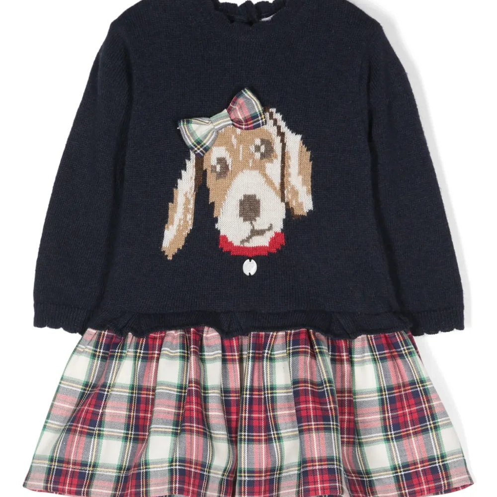 Платье с подолом в клетку тартан