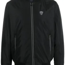 Бомбер на молнии с нашивкой-логотипом