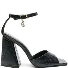 Босоножки с тиснением под змеиную кожу