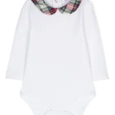 Клетчатое боди с длинными рукавами