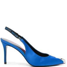 Атласные туфли с ремешком на пятке