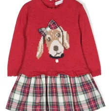 Платье с подолом в клетку тартан