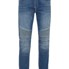 Джинсы узкого кроя со вставками в рубчик