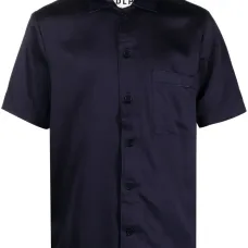 Атласная рубашка с короткими рукавами