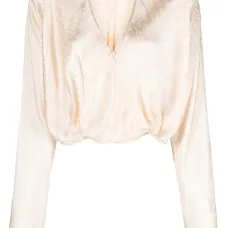 Укороченная атласная блузка