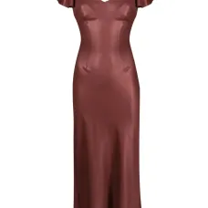 Платье миди с короткими рукавами и эффектом металлик