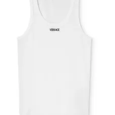 Топ в рубчик с вышитым логотипом