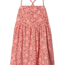 Платье с перекрестными бретелями и принтом