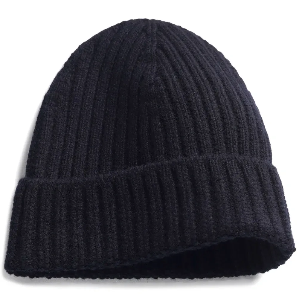 Кашемировая шапка бини в рубчик