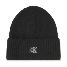 Шапка бини в рубчик с нашивкой-логотипом